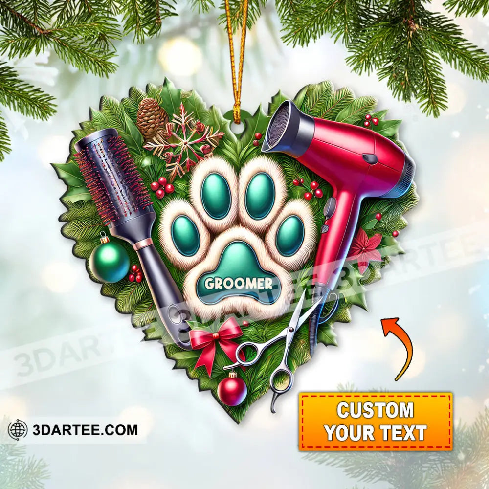 Custom Name Groomer Ornament Home Decor Christmas Gift