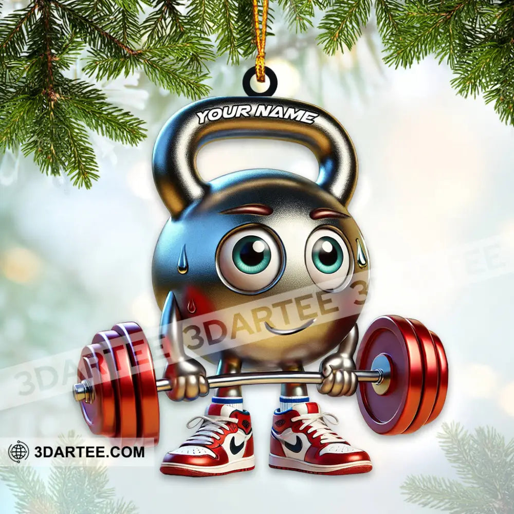 Custom Name Gym Ornament Work Out Christmas Gift 3.54’’ / 1