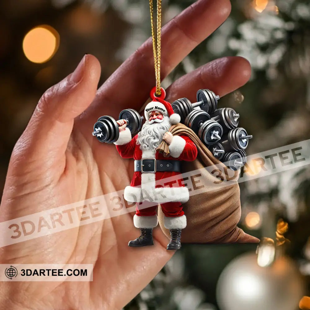 Custom Name Gym Santa Ornament Gymnastics Christmas Gift