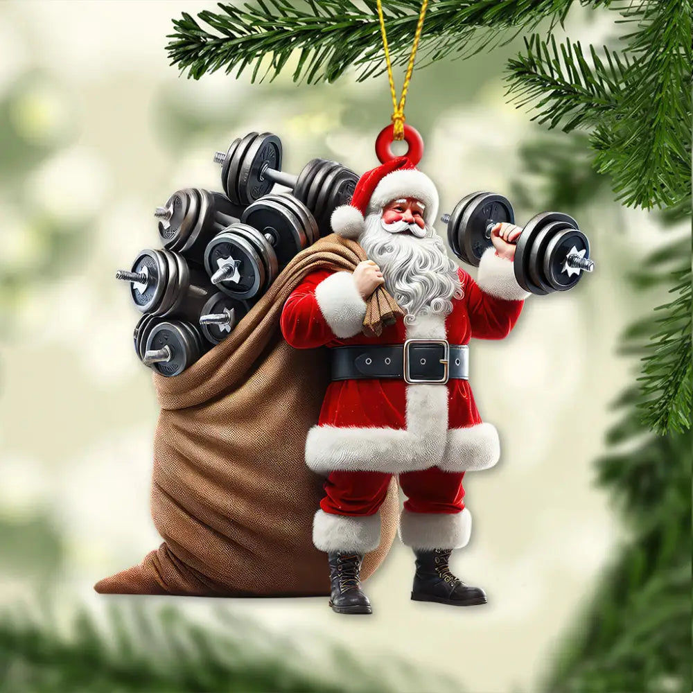 Custom Name Gym Santa Ornament Gymnastics Christmas Gift 3.54’’ / 1