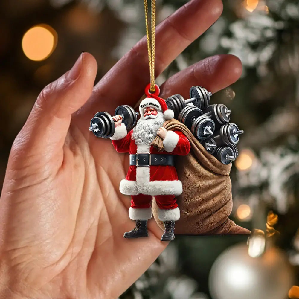 Custom Name Gym Santa Ornament Gymnastics Christmas Gift