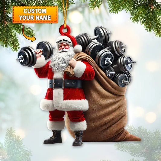 Custom Name Gym Santa Ornament Gymnastics Christmas Gift