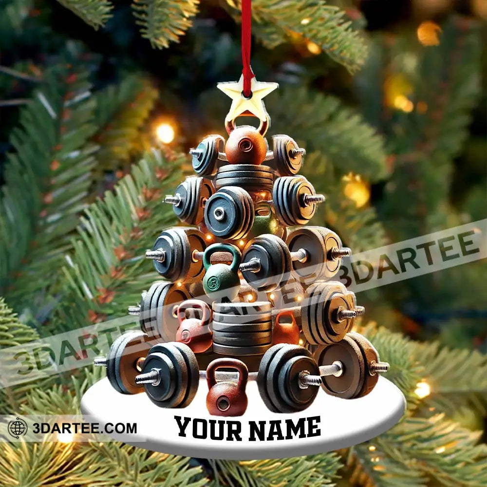 Custom Name Gym Work Out Ornament Gymnastics Christmas Gift