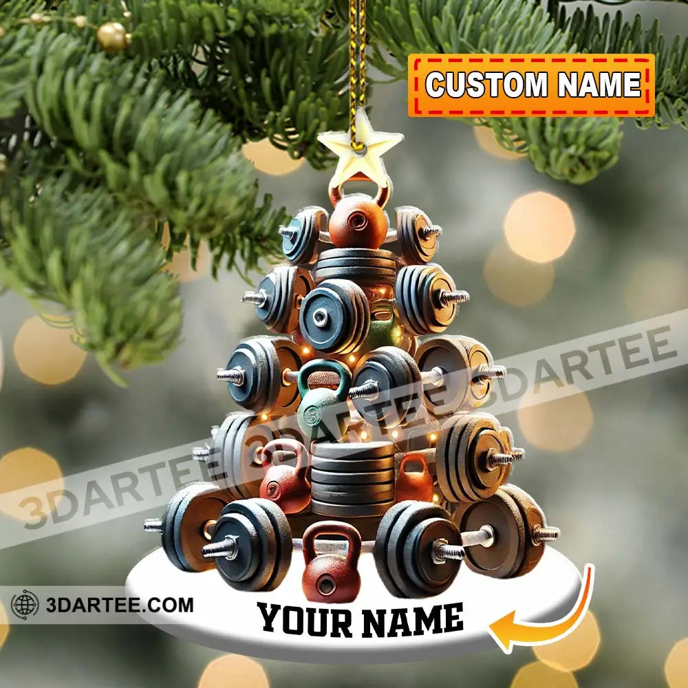 Custom Name Gym Work Out Ornament Gymnastics Christmas Gift