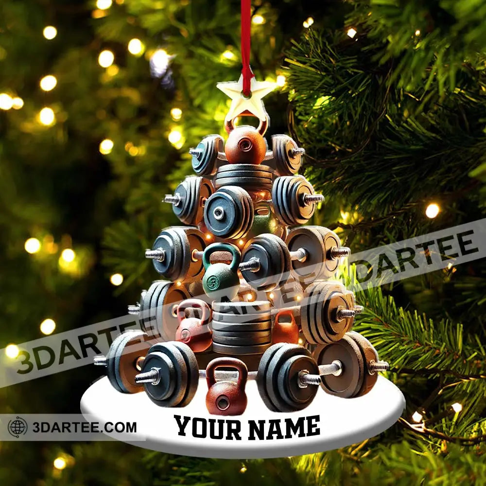 Custom Name Gym Work Out Ornament Gymnastics Christmas Gift