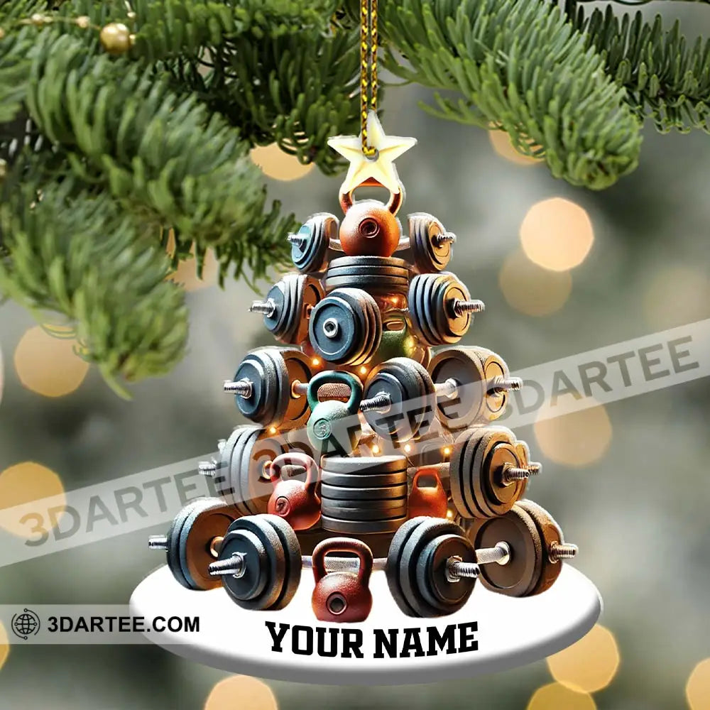 Custom Name Gym Work Out Ornament Gymnastics Christmas Gift