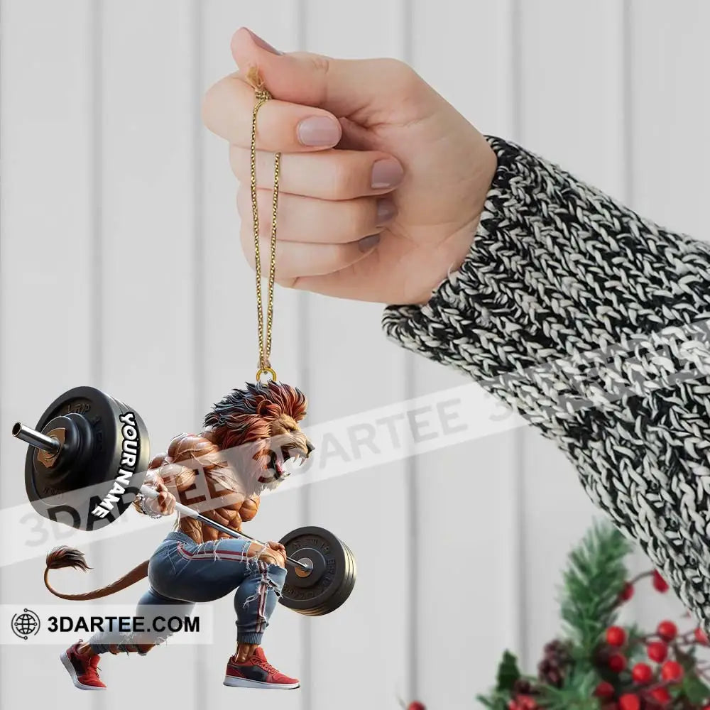 Custom Name Gym Work Out Santa Ornament Gymnastics Christmas Gift