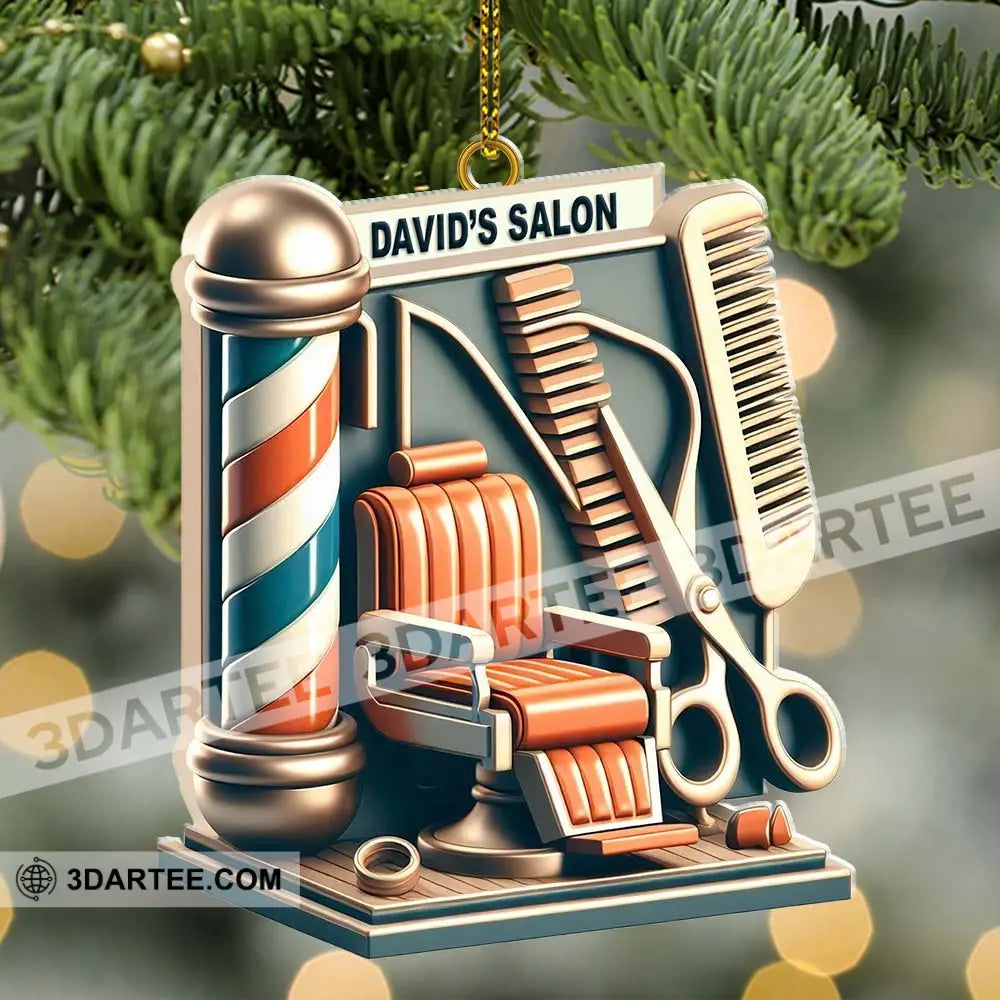 Custom Name Hair Salon Ornament Christmas Decoration