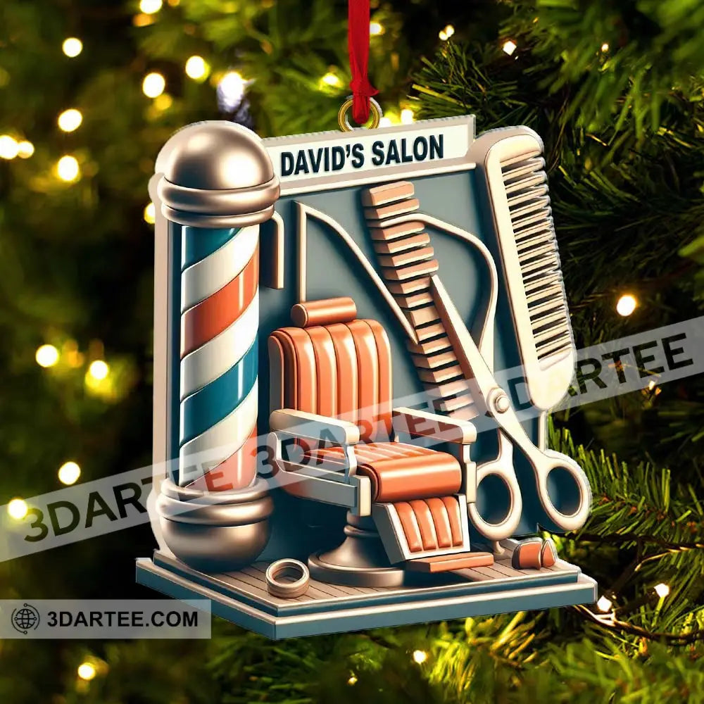 Custom Name Hair Salon Ornament Christmas Decoration