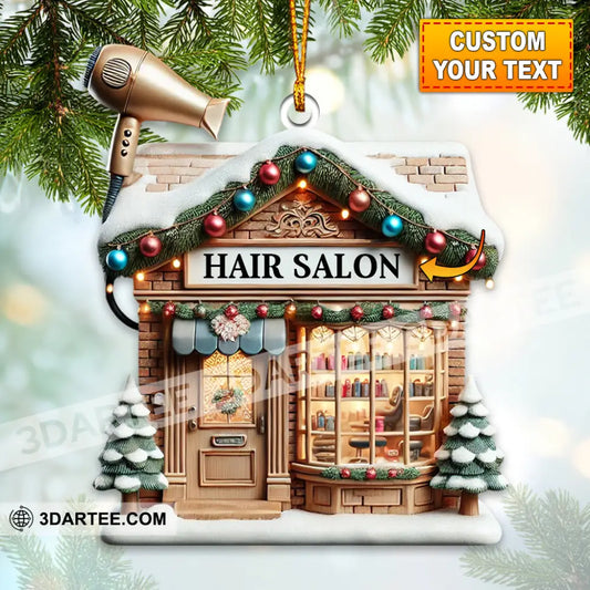 Custom Name Hair Salon Ornament Hairdresser Christmas Gift