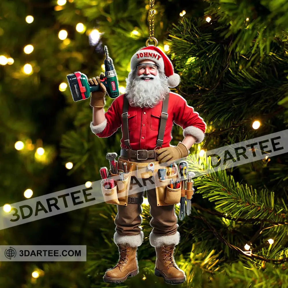 Custom Name Handyman Santa Ornament Christmas Gift