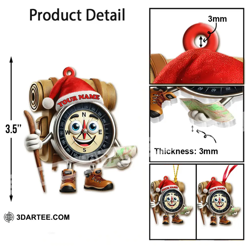 Custom Name Hiking Ornament Lover Christmas Decoration