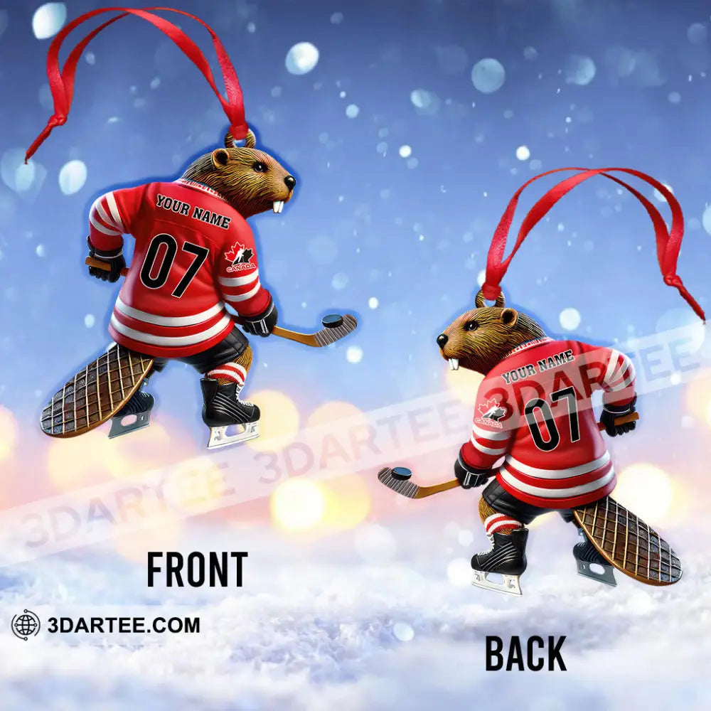 Custom Name Hockey Ornament Christmas Gift For Lover