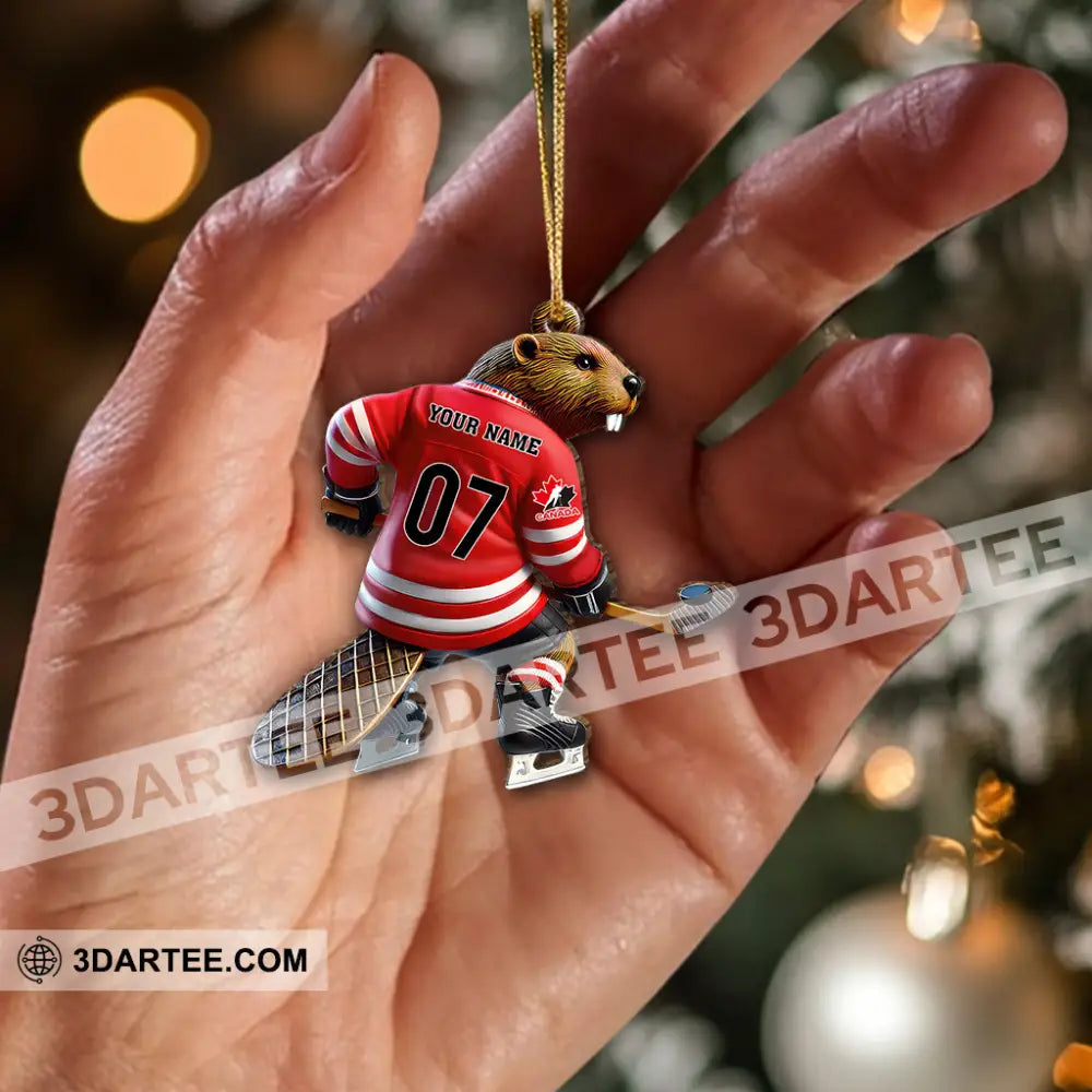 Custom Name Hockey Ornament Christmas Gift For Lover