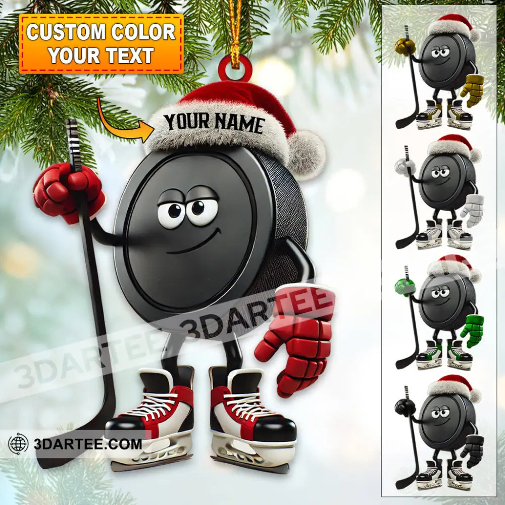 Custom Name Ice Hockey Ornament Christmas Gift