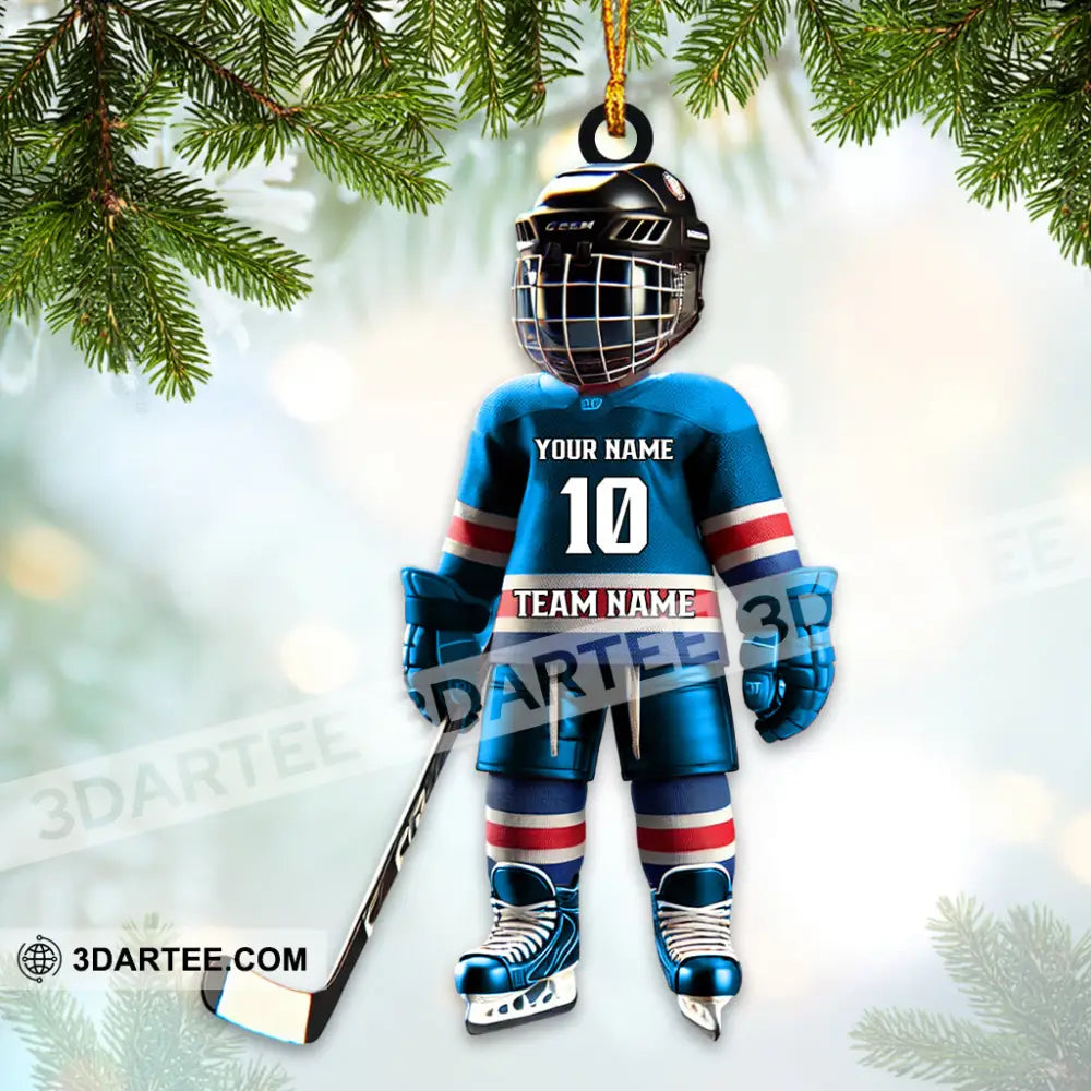 Custom Name Ice Hockey Ornament Christmas Gift Decoration