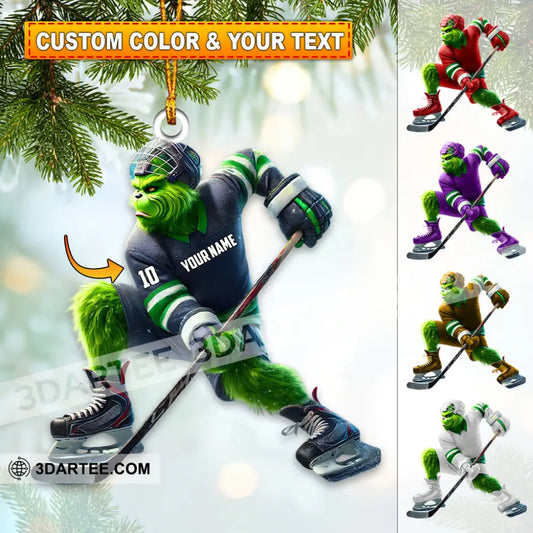 Custom Name Ice Hockey Ornament Christmas Gift Decoration