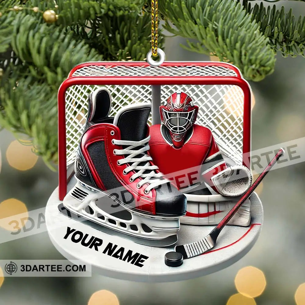 Custom Name Ice Hockey Ornament Christmas Gift Decoration