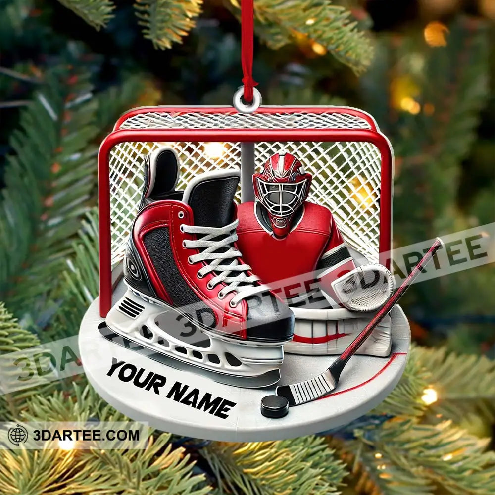 Custom Name Ice Hockey Ornament Christmas Gift Decoration