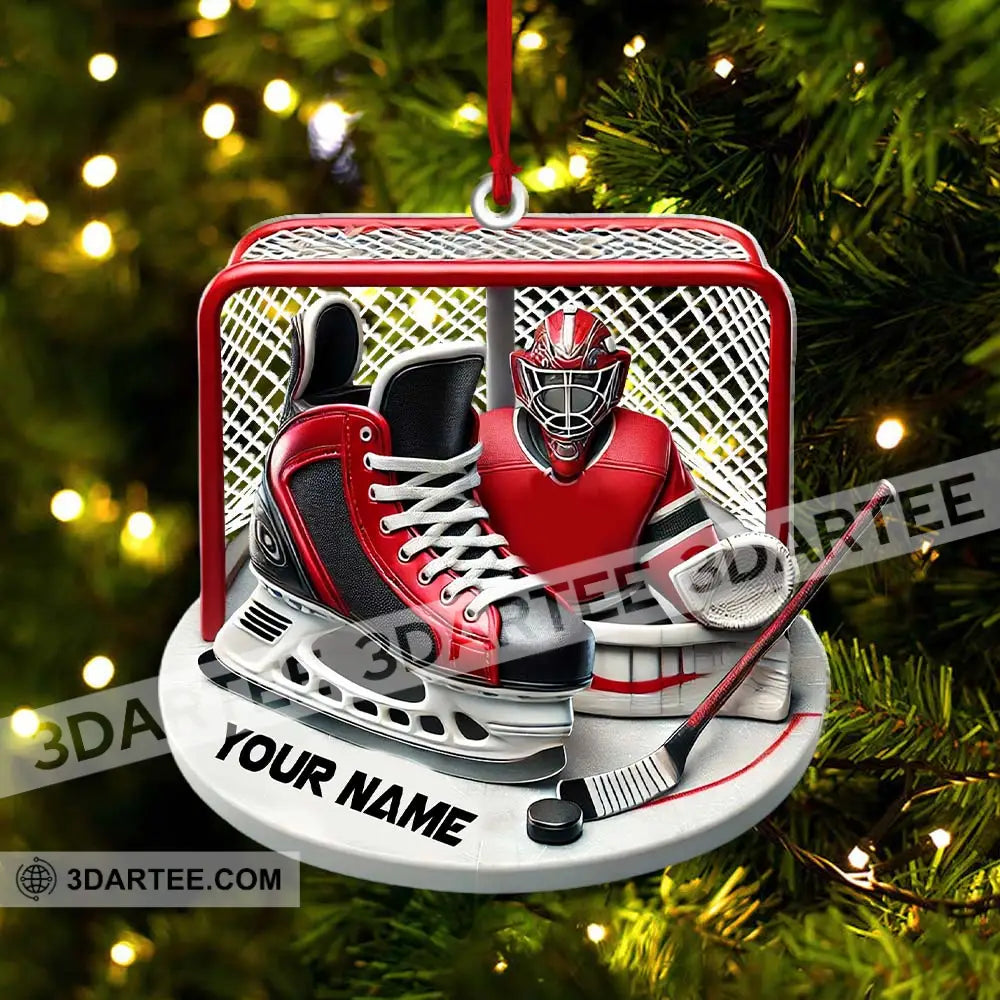 Custom Name Ice Hockey Ornament Christmas Gift Decoration