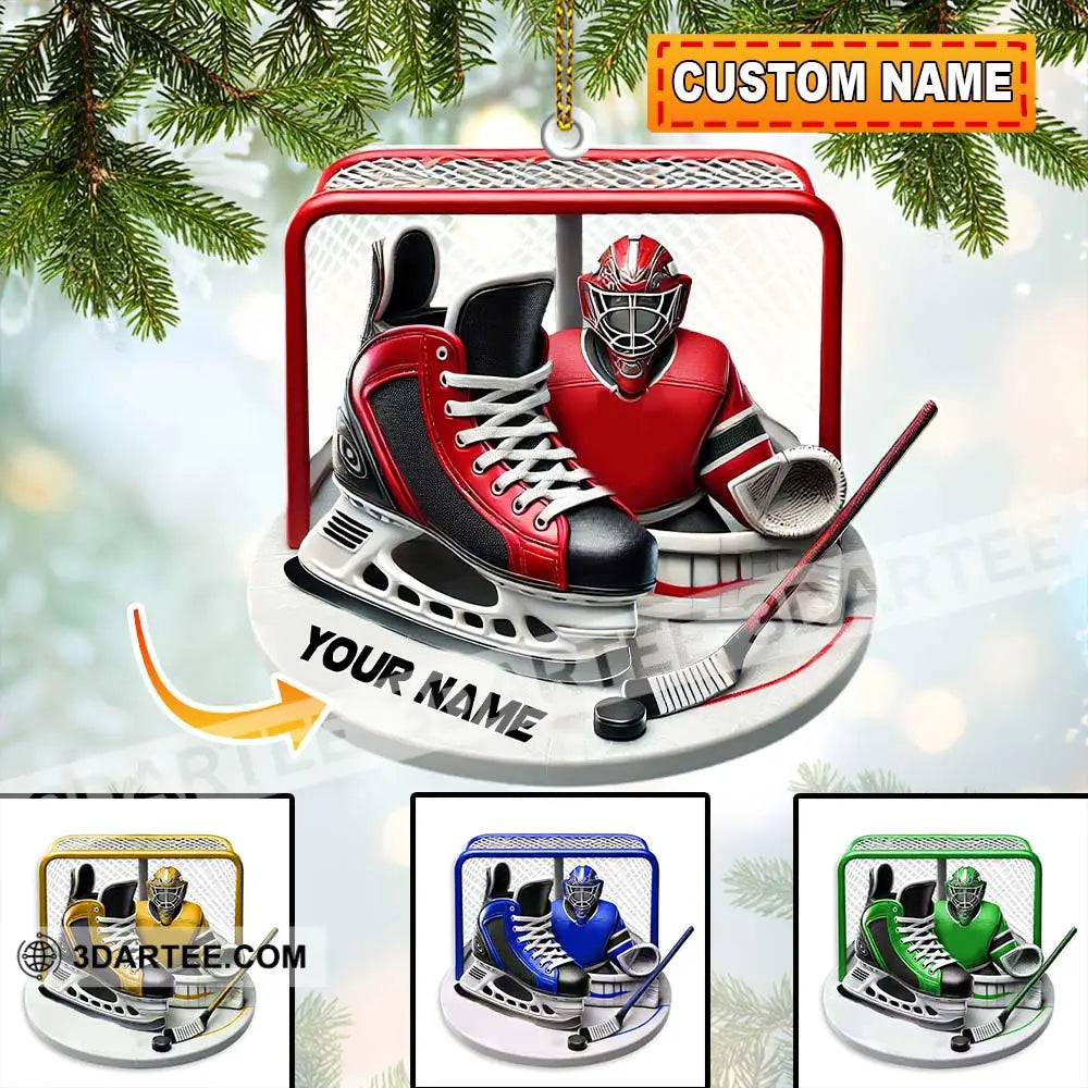 Custom Name Ice Hockey Ornament Christmas Gift Decoration