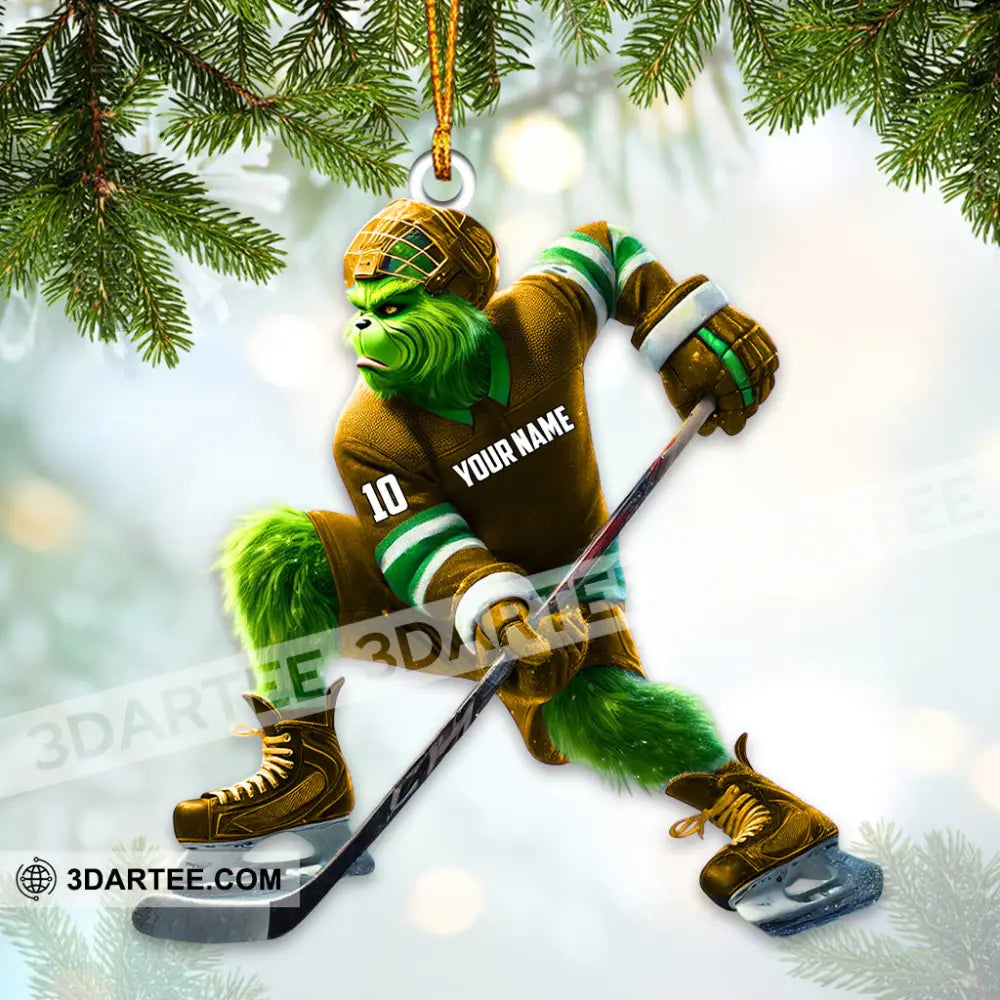 Custom Name Ice Hockey Ornament Christmas Gift Decoration