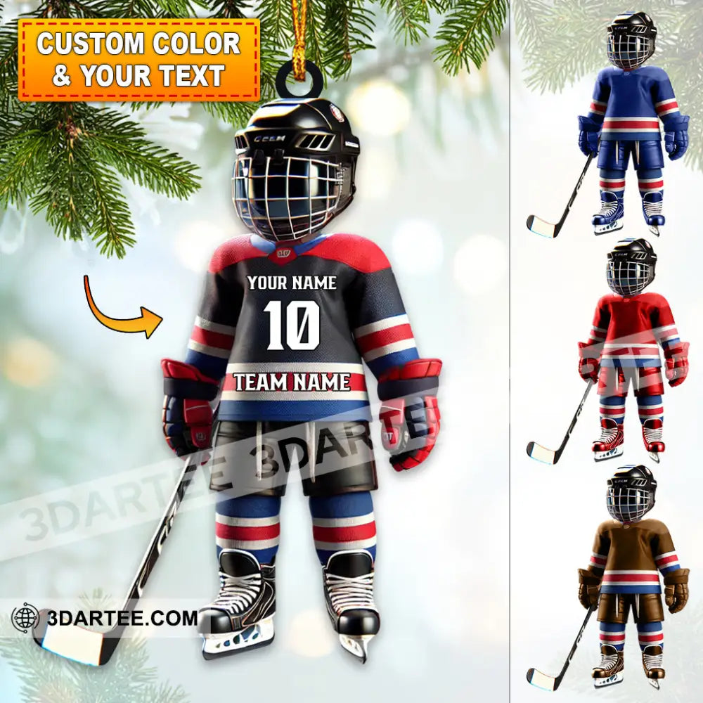 Custom Name Ice Hockey Ornament Christmas Gift Decoration