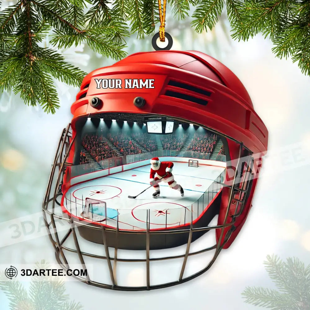 Custom Name Ice Hockey Ornament Lover Christmas Gift 3.54’’ / 1