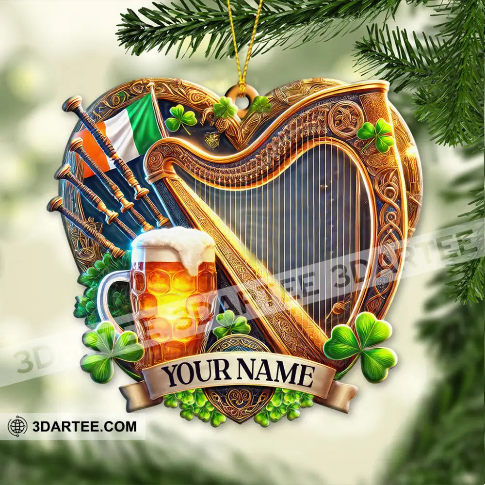 Custom Name Ireland Ornament Christmas Gift For Lover 3.54’’ / 1