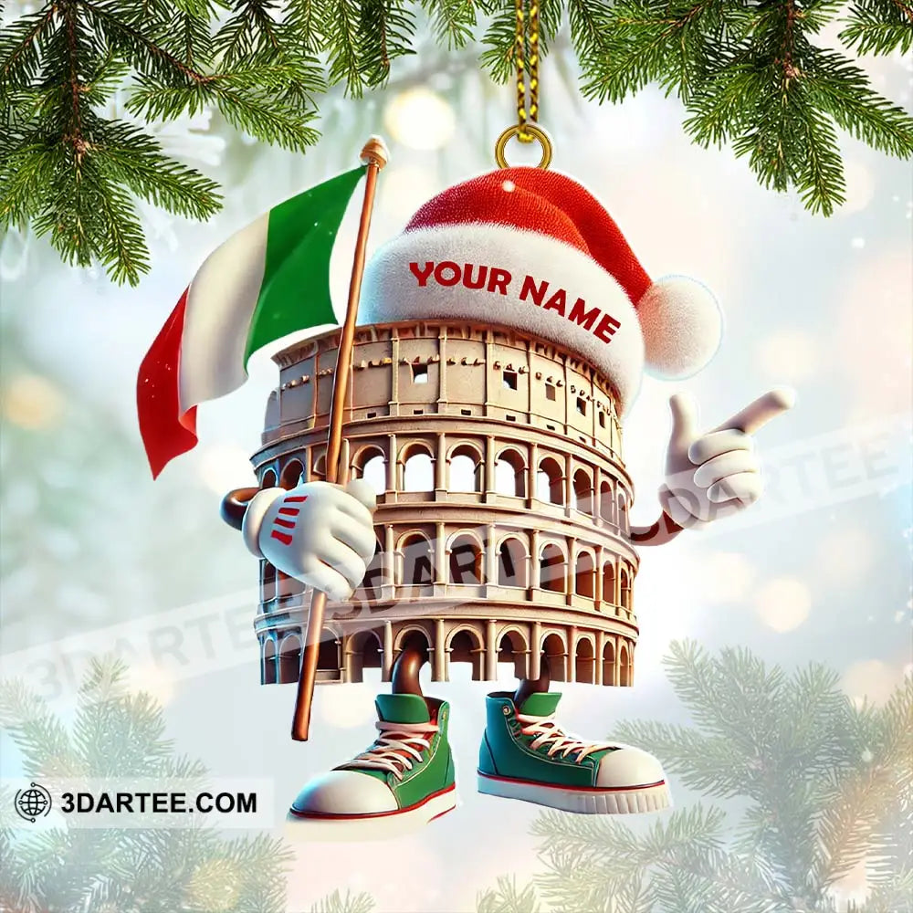 Custom Name Italy Ornament Lover Christmas Gift 3.54’’ / 1