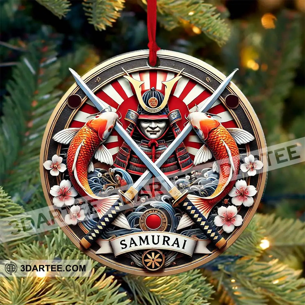 Custom Name Japan Samurai Ornament Christmas Gift For Lover