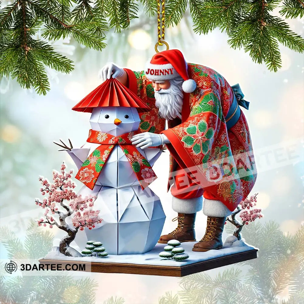 Custom Name Japan Santa Ornament, Japan Lover Christmas Gift