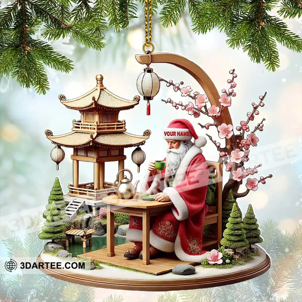 Custom Name Japan Santa Ornament Lover Christmas Gift 3.54’’ / 1