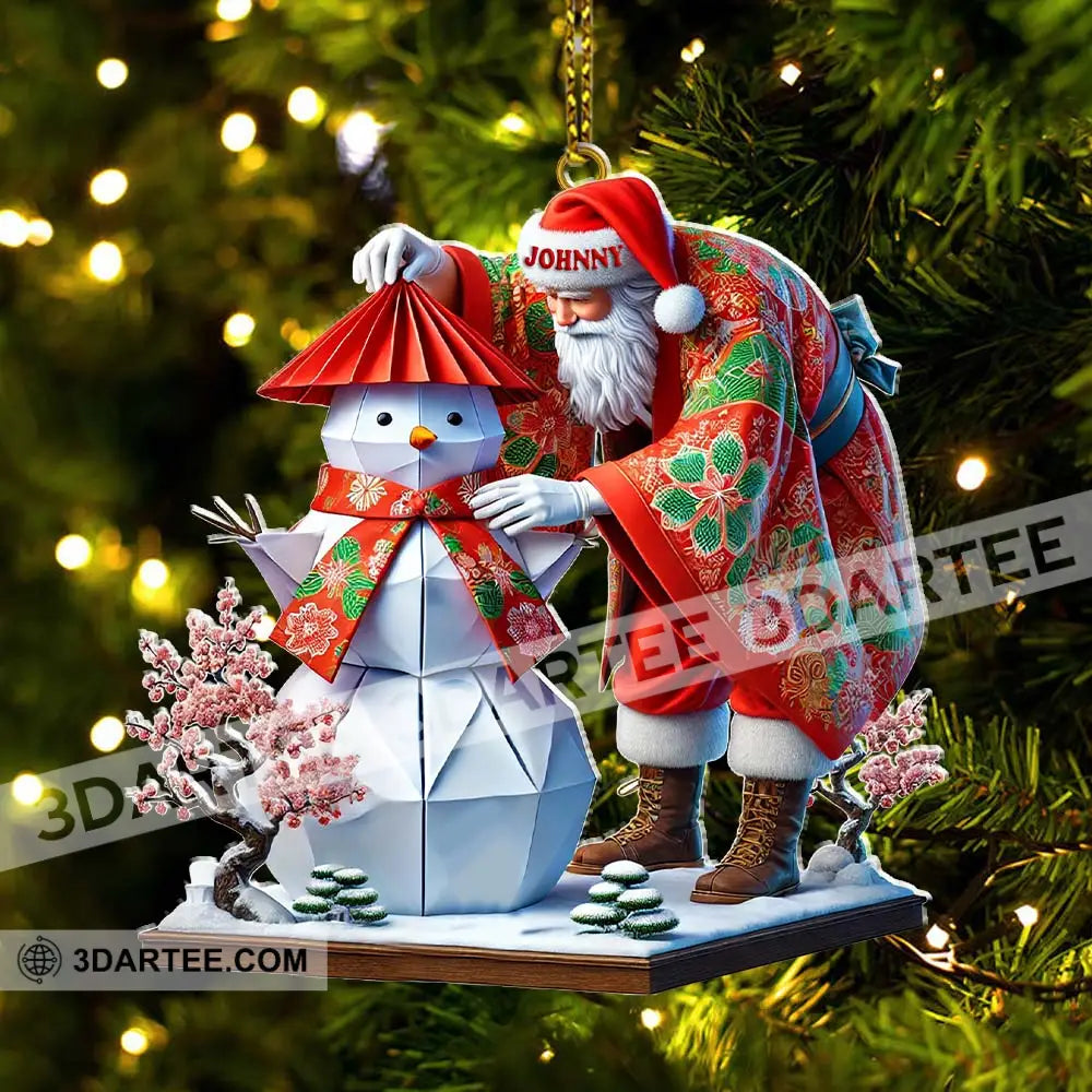 Custom Name Japan Santa Ornament Lover Christmas Gift