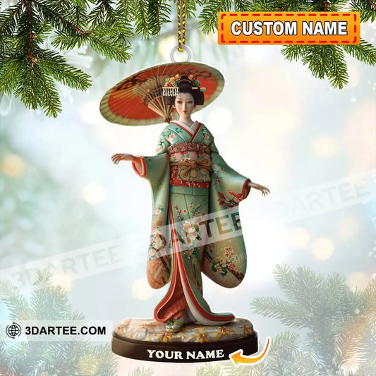 Custom Name Japanese Kimono Ornament Lover Christmas Gift