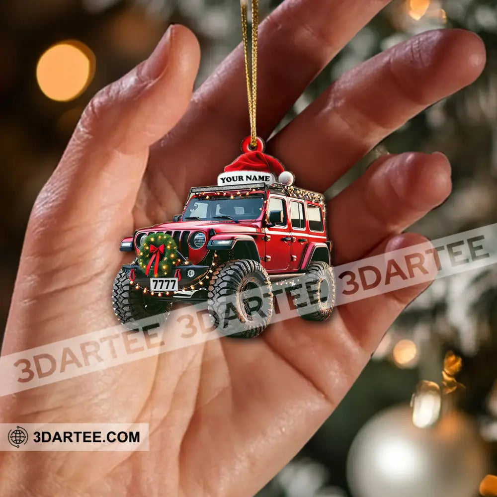 Custom Name Jeep Ornament Christmas Gift For Lover