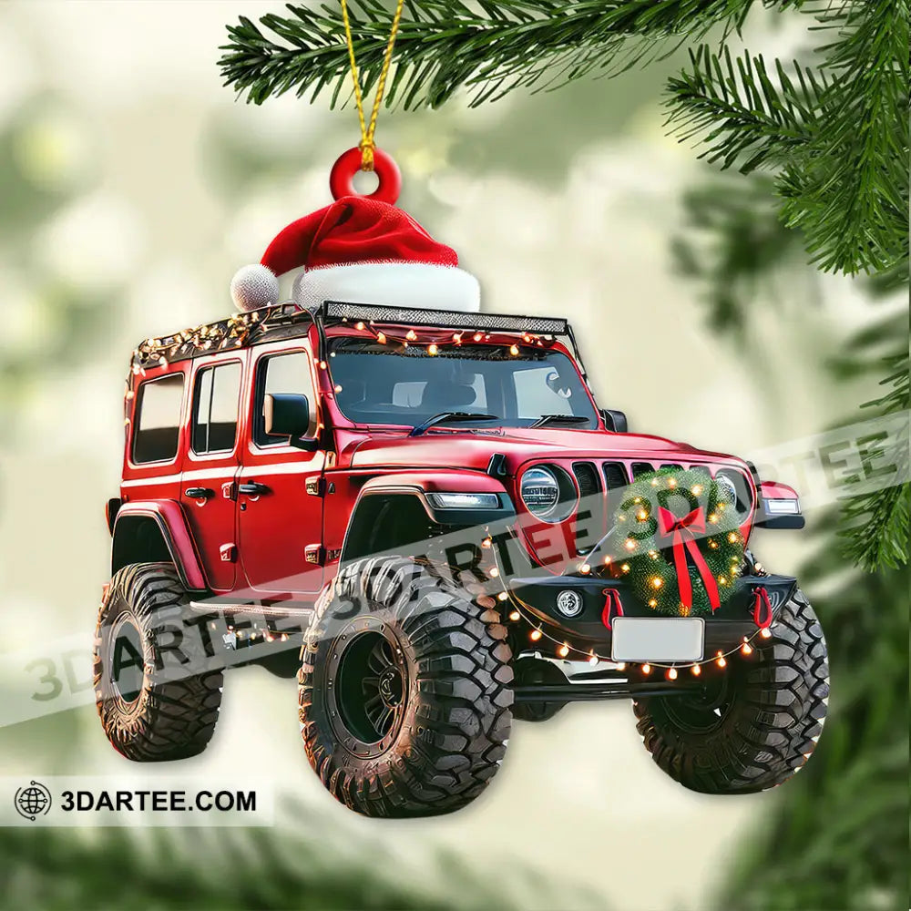 Custom Name Jeep Ornament Christmas Gift For Lover 3.54’’ / 1