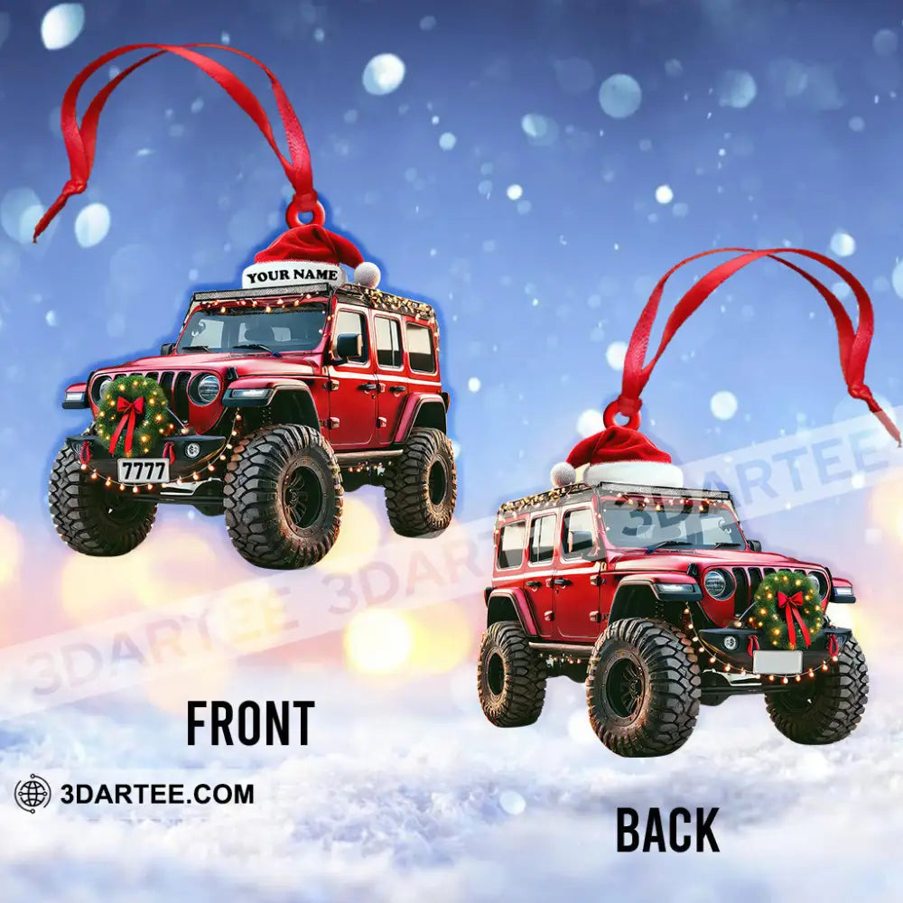 Custom Name Jeep Ornament Christmas Gift For Lover