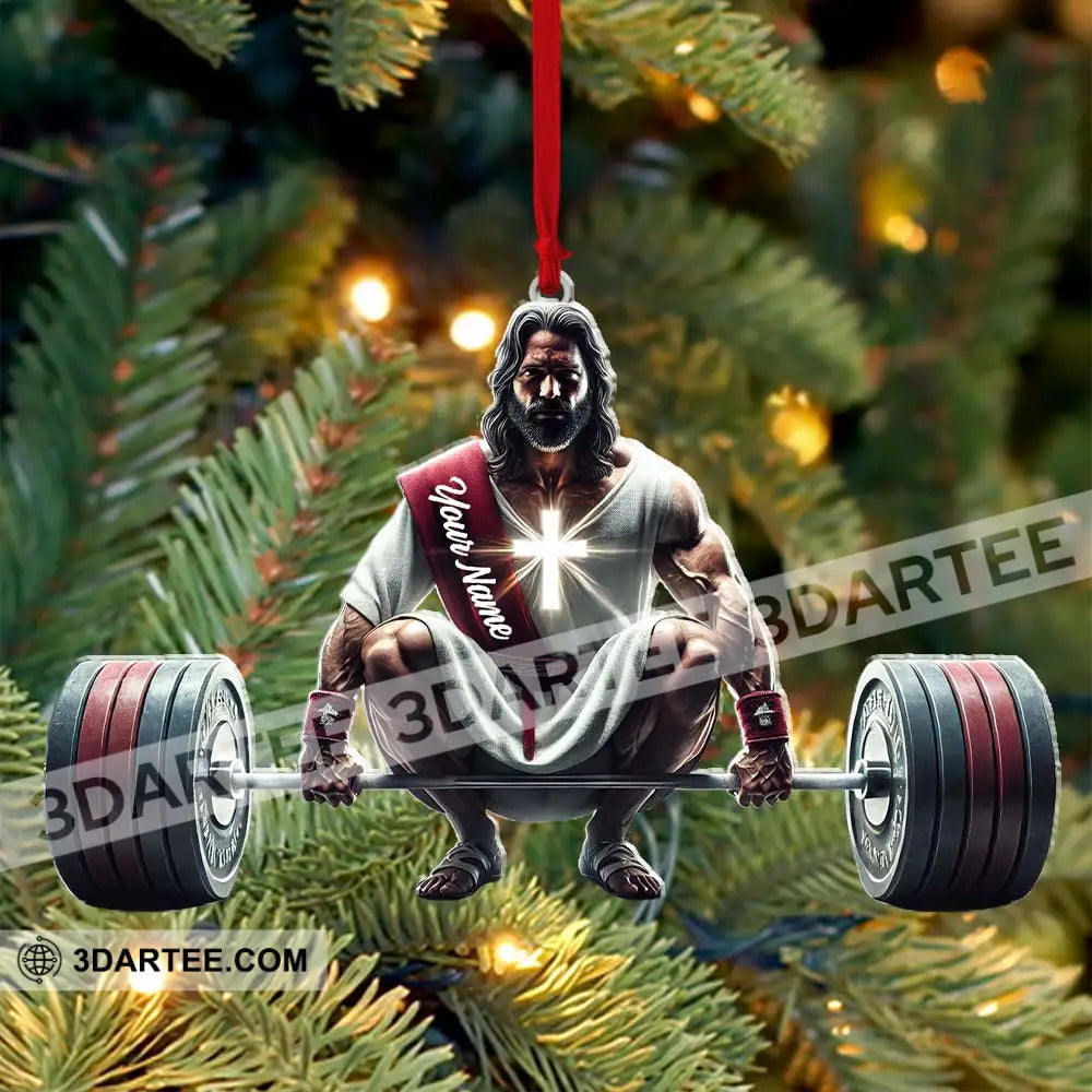 Custom Name Jesus Gym Ornament Gymnastics Christmas Decoration