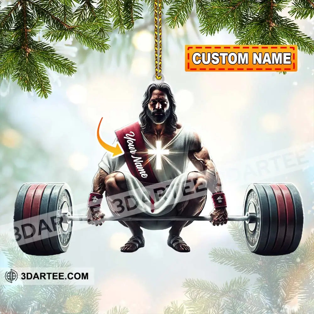 Custom Name Jesus Gym Ornament Gymnastics Christmas Decoration