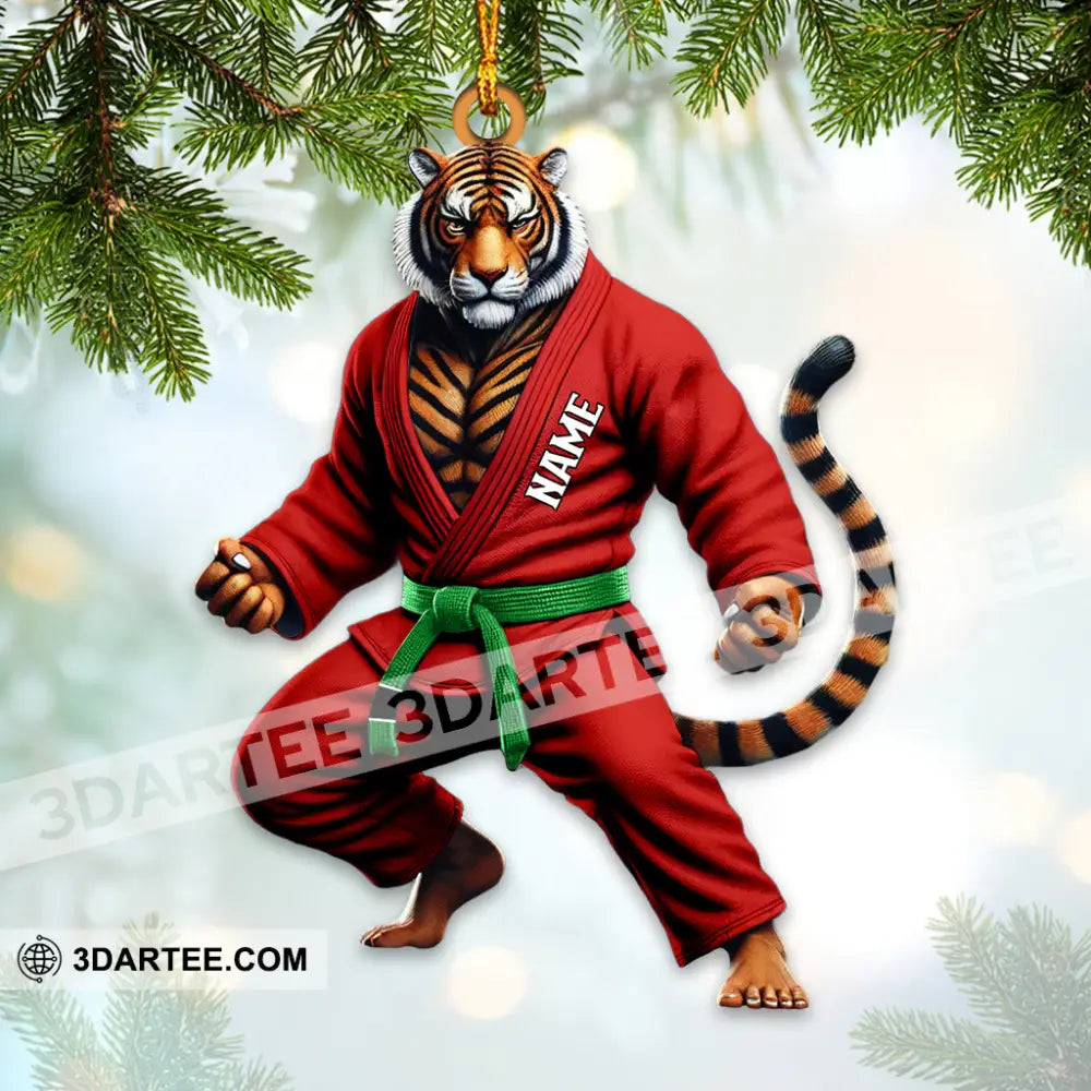 Custom Name Jiu Jutsu Tiger Ornament Christmas Gift