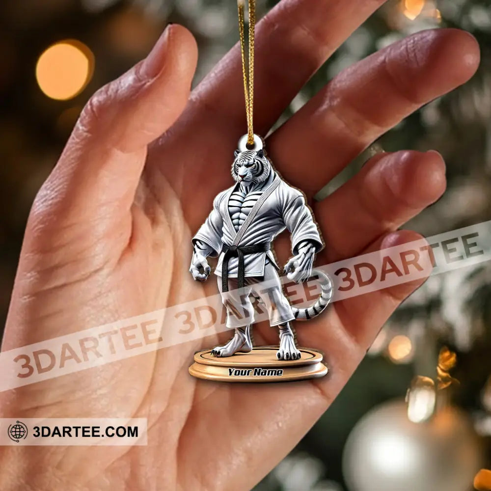 Custom Name Karate Christmas Ornament Gift For Lover