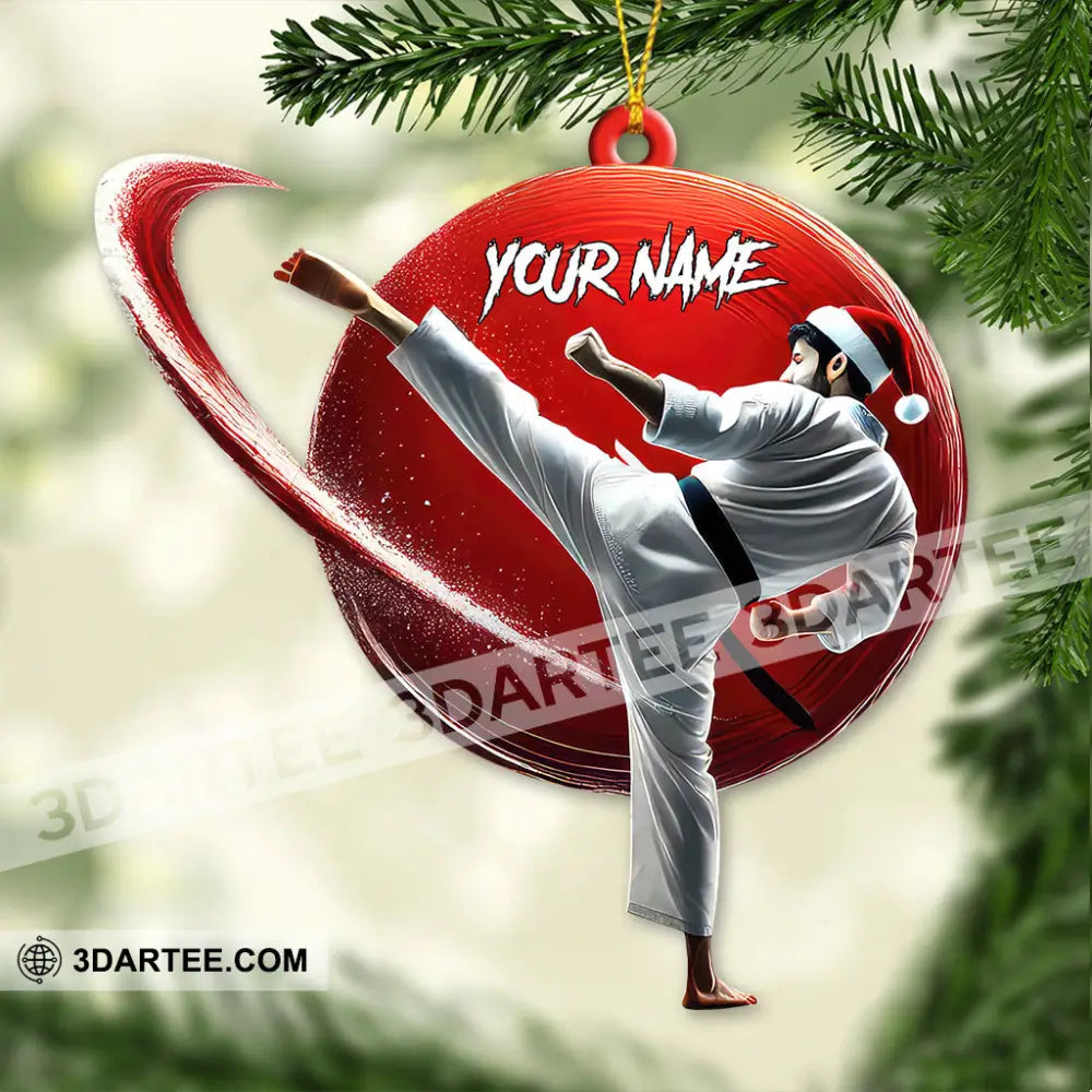 Custom Name Karate Ornament Christmas Gift For Lover 3.54’’ / 1