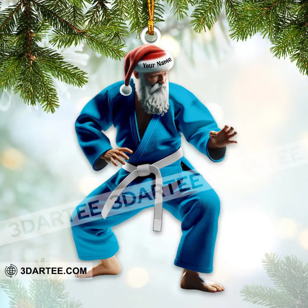 Custom Name Judo Gi Christmas Ornament Gift