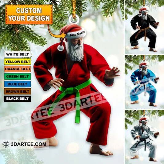 Custom Name Karate Santa Ornament Christmas Gift Yn241029 3.54’’ / 1