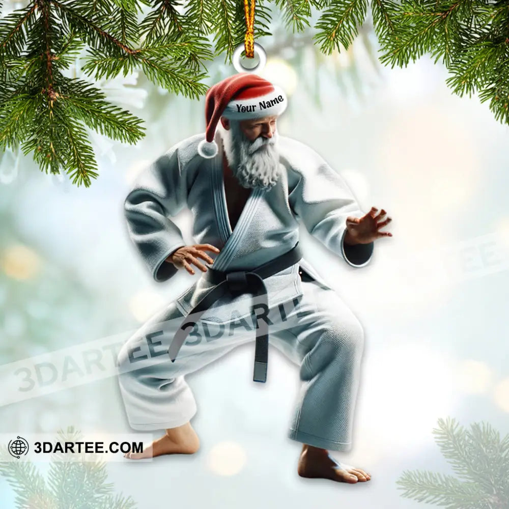 Custom Name Karate Santa Ornament Christmas Gift Yn241029