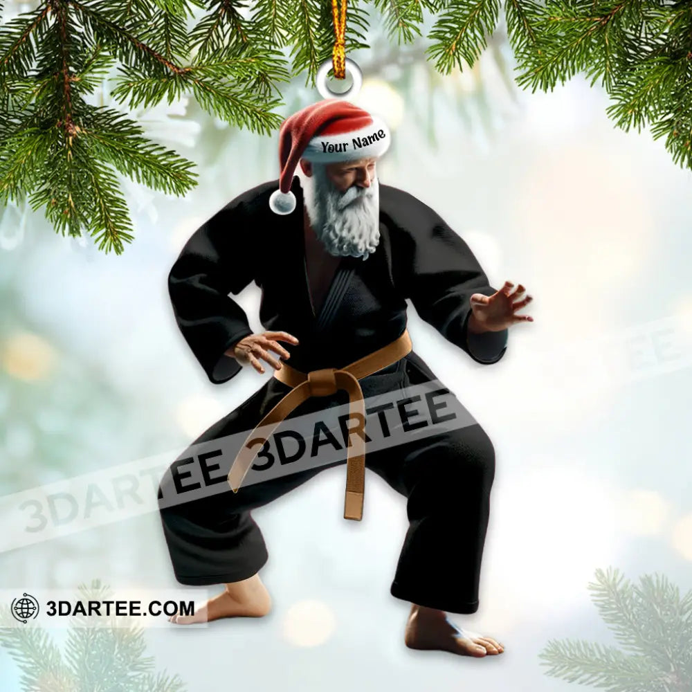 Custom Name Karate Santa Ornament Christmas Gift Yn241029