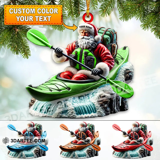 Custom Name Kayak Santa Ornament Lover Christmas Gift