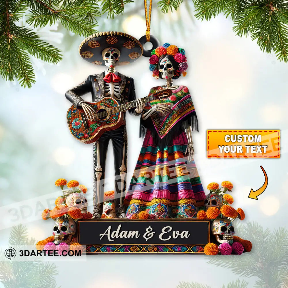 Custom Name Mexican Couple Ornament Christmas Gift