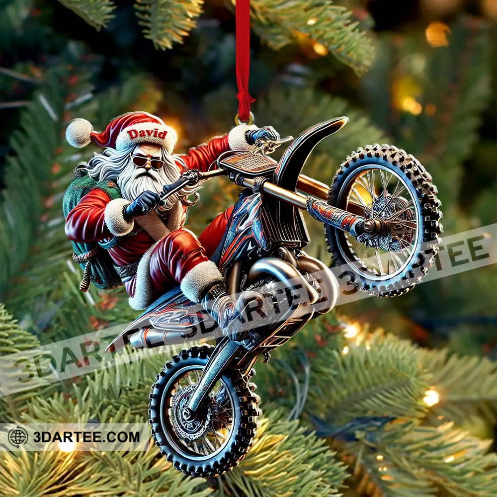 Custom Name Motocross Ornament Lover Christmas Gift 3.54’’ / 1